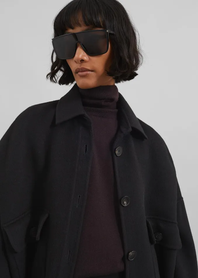 Women Dallas Wool Overcoat 8211 Black The Frankie Shop Outerwear
