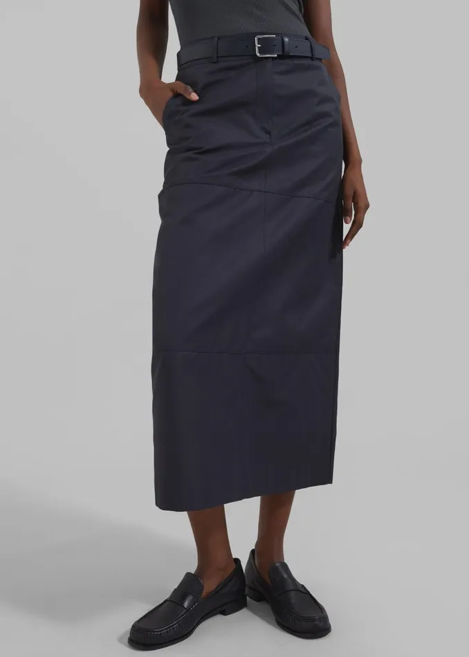 Women Dara Midi Skirt 8211 Navy The Frankie Shop Bottoms