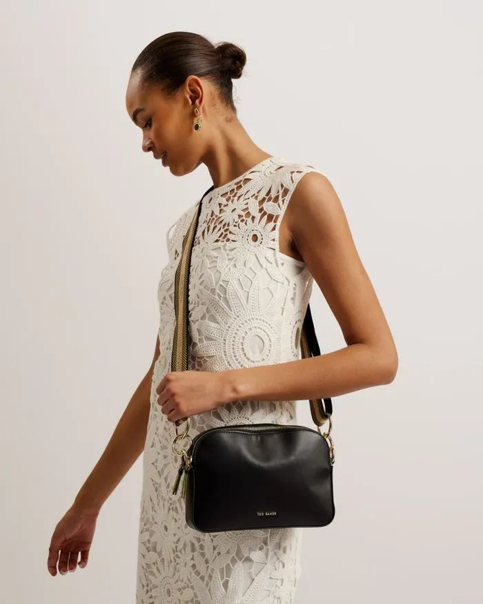 Women DARCELO 8211 Branded Webbing Camera Bag Jetblack Ted Baker Crossbody Bags