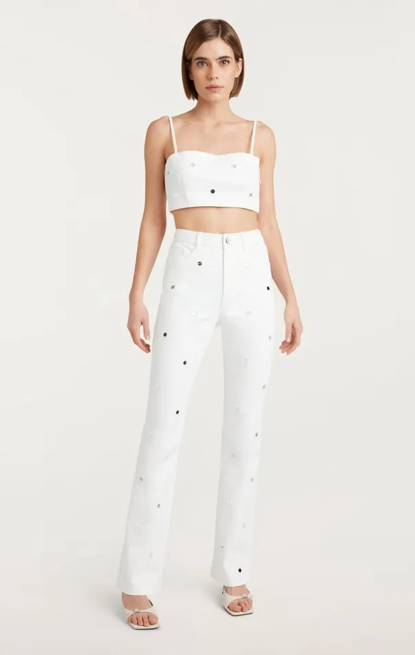 Women Denim Cinq Sept Mirror Denim Shailene Pant White