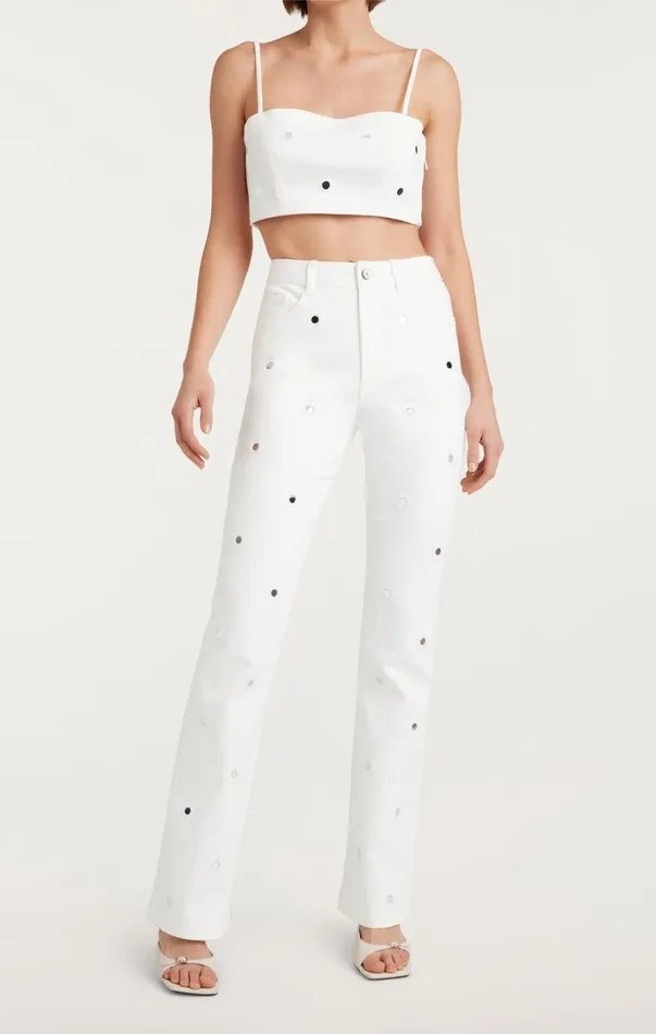 Women Denim Cinq Sept Mirror Denim Shailene Pant White
