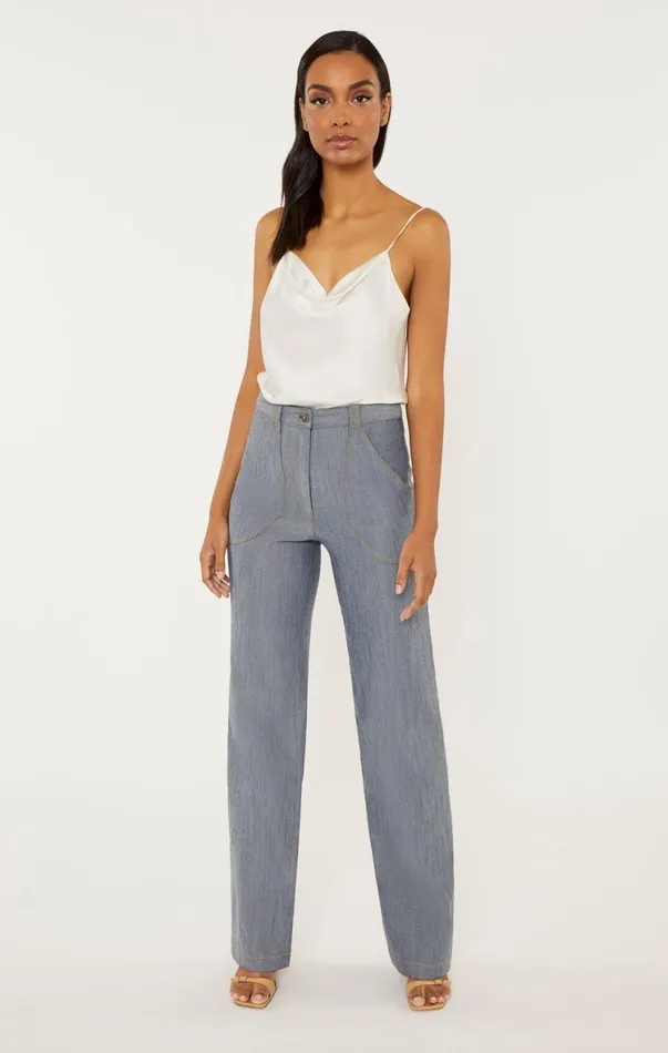 Women Denim Cinq Sept Paco Pant Light Indigo