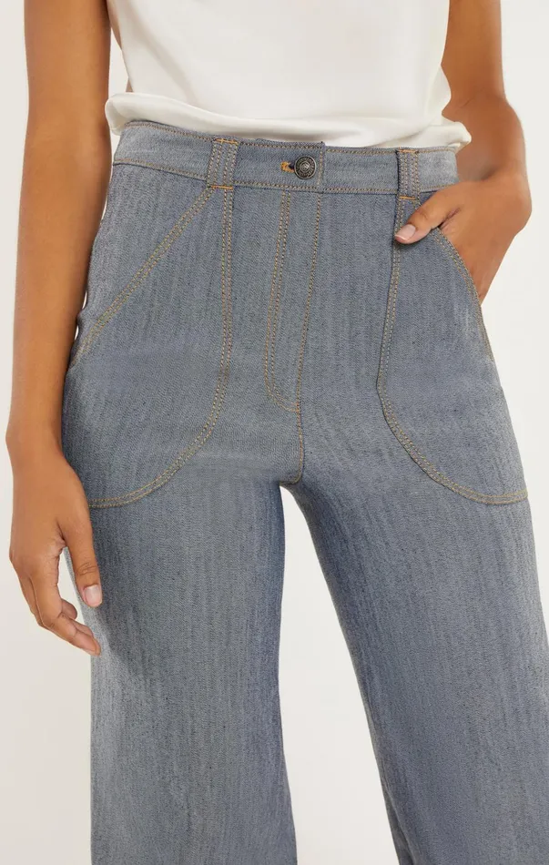 Women Denim Cinq Sept Paco Pant Light Indigo