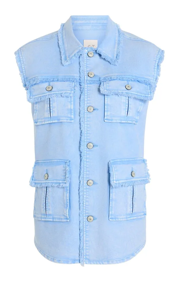Women Denim Cinq Sept Sleeveless Vera Jacket Skylight
