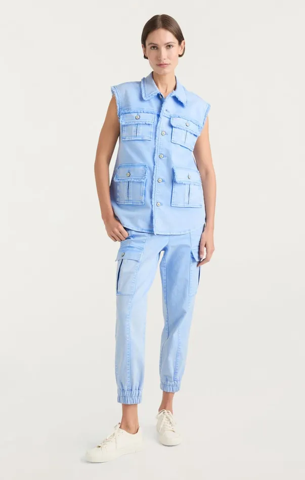 Women Denim Cinq Sept Sleeveless Vera Jacket Skylight