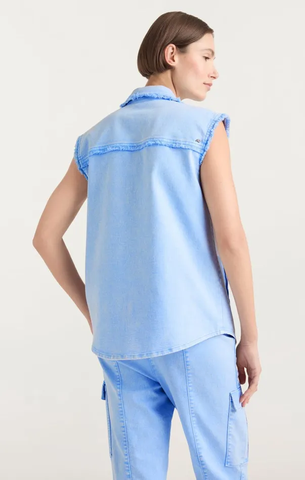 Women Denim Cinq Sept Sleeveless Vera Jacket Skylight