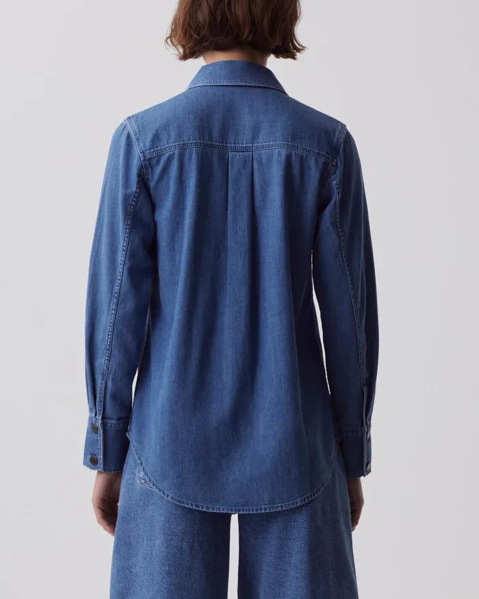 Women Denim Shirt Light Blue Comptoir Des Cotonniers Blouses and Shirts and Tops