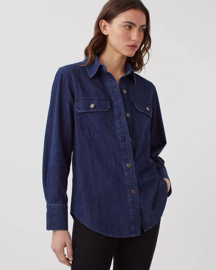 Women Denim Shirt Rinse Comptoir Des Cotonniers Blouses and Shirts and Tops Women Denim Shirt Rinse Comptoir Des Cotonniers Blouses and Shirts and Tops