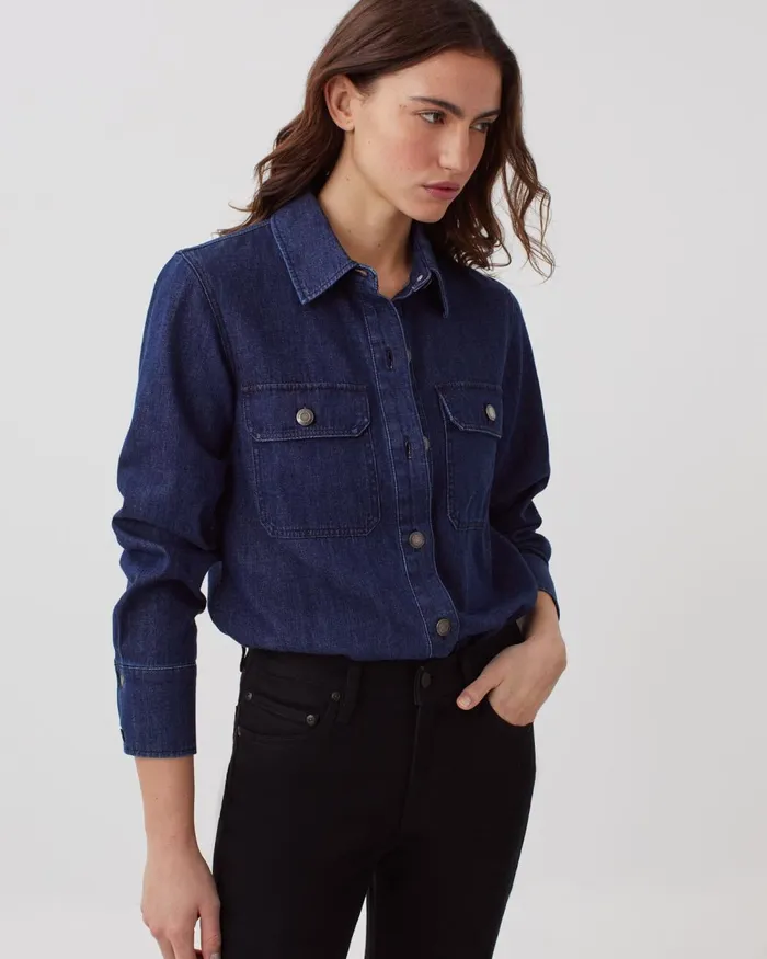 Women Denim Shirt Rinse Comptoir Des Cotonniers Blouses and Shirts and Tops Women Denim Shirt Rinse Comptoir Des Cotonniers Blouses and Shirts and Tops
