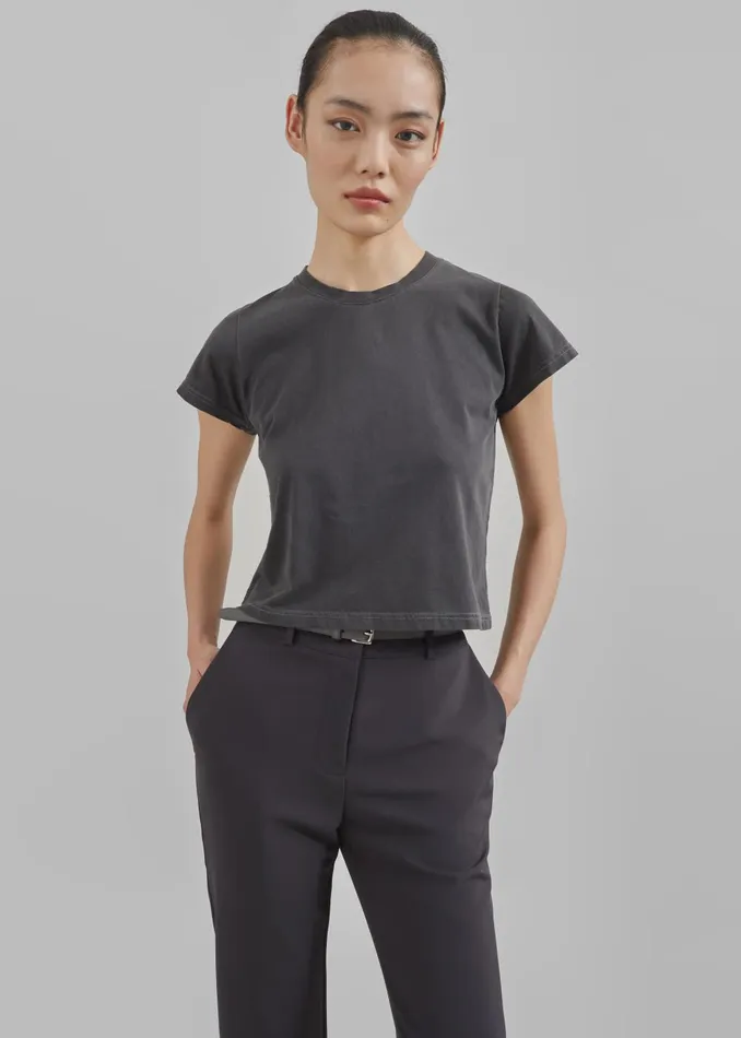 Women Dollie Tee 8211 Charcoal The Frankie Shop Tops