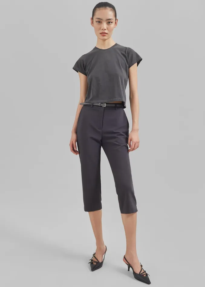 Women Dollie Tee 8211 Charcoal The Frankie Shop Tops