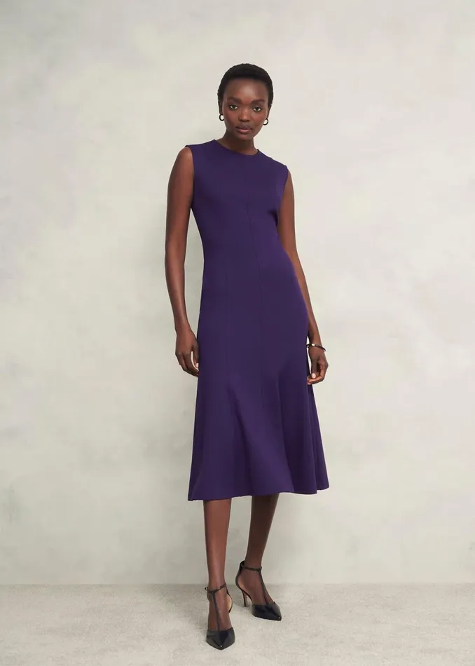 Women Dresses and Jumpsuits Hobbs Davina Ponte Dress Grape Purple