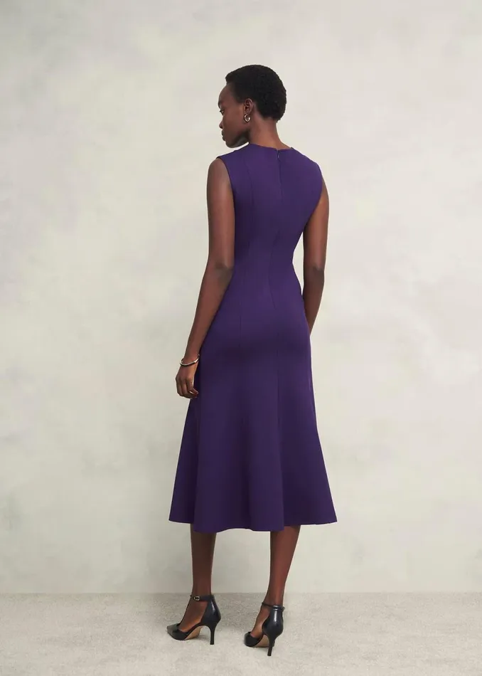 Women Dresses and Jumpsuits Hobbs Davina Ponte Dress Grape Purple