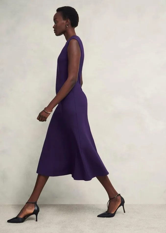 Women Dresses and Jumpsuits Hobbs Davina Ponte Dress Grape Purple