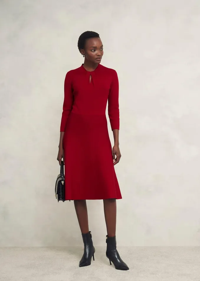 Women Dresses and Jumpsuits Hobbs Effie Knitted Dress True Red