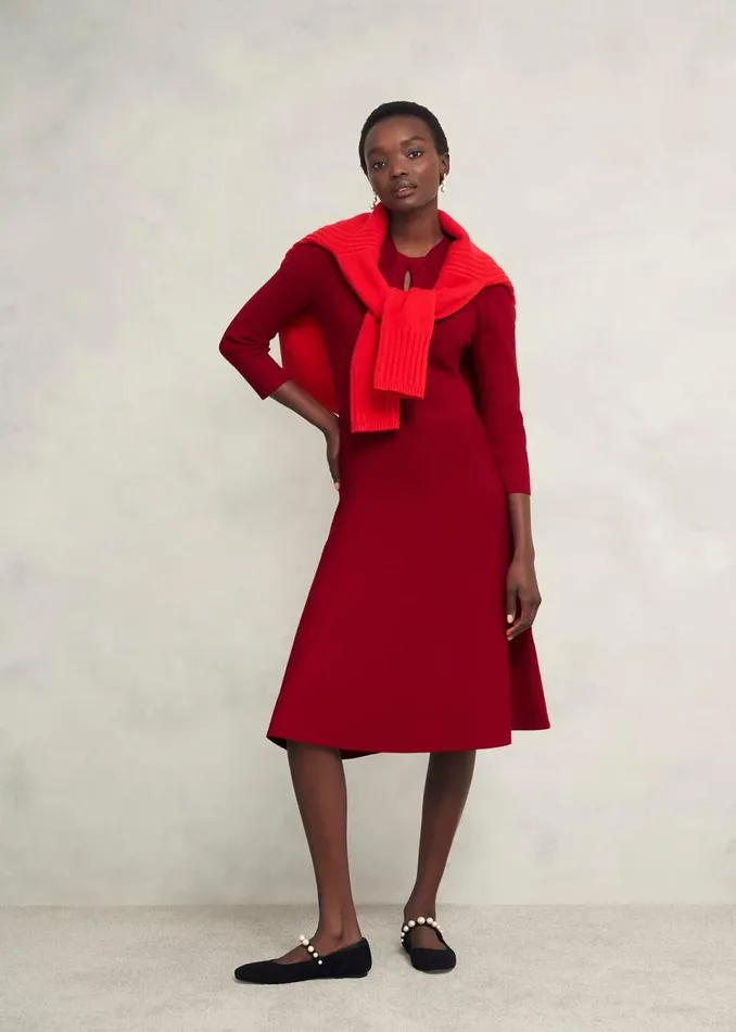 Women Dresses and Jumpsuits Hobbs Effie Knitted Dress True Red