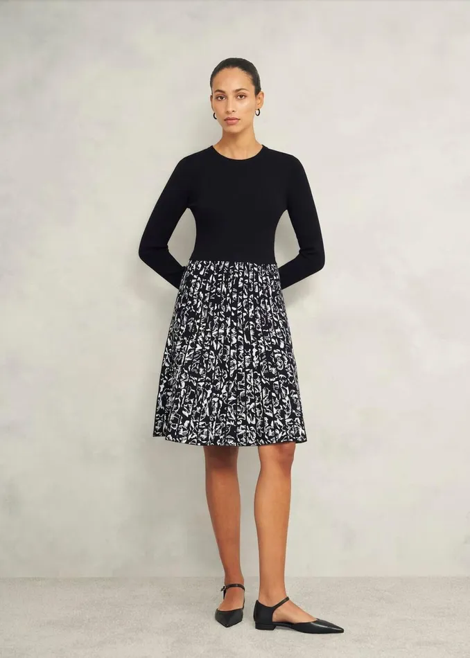 Women Dresses and Jumpsuits Hobbs Gill Knitted Dress Black Ivory