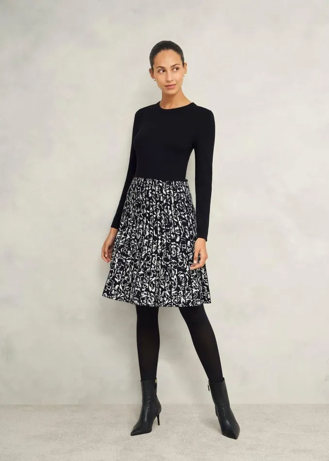 Women Dresses and Jumpsuits Hobbs Gill Knitted Dress Black Ivory