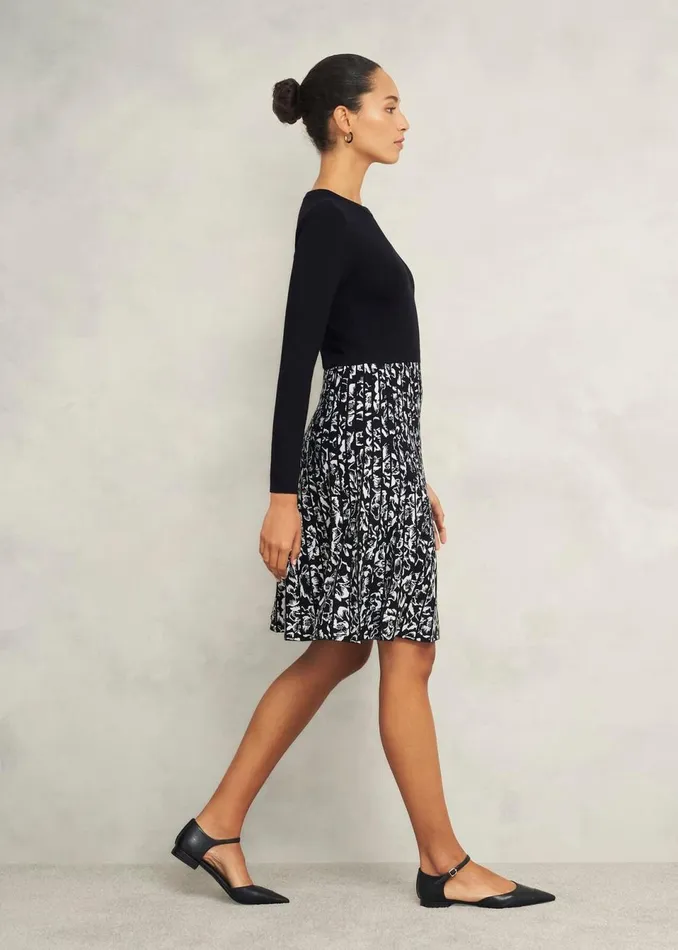 Women Dresses and Jumpsuits Hobbs Gill Knitted Dress Black Ivory