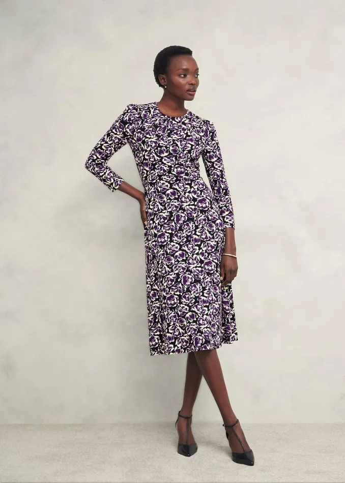 Women Dresses and Jumpsuits Hobbs Paige Jersey Dress Purple Multi