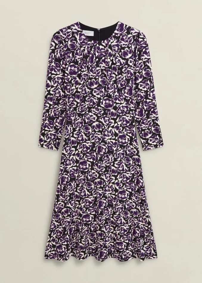 Women Dresses and Jumpsuits Hobbs Paige Jersey Dress Purple Multi