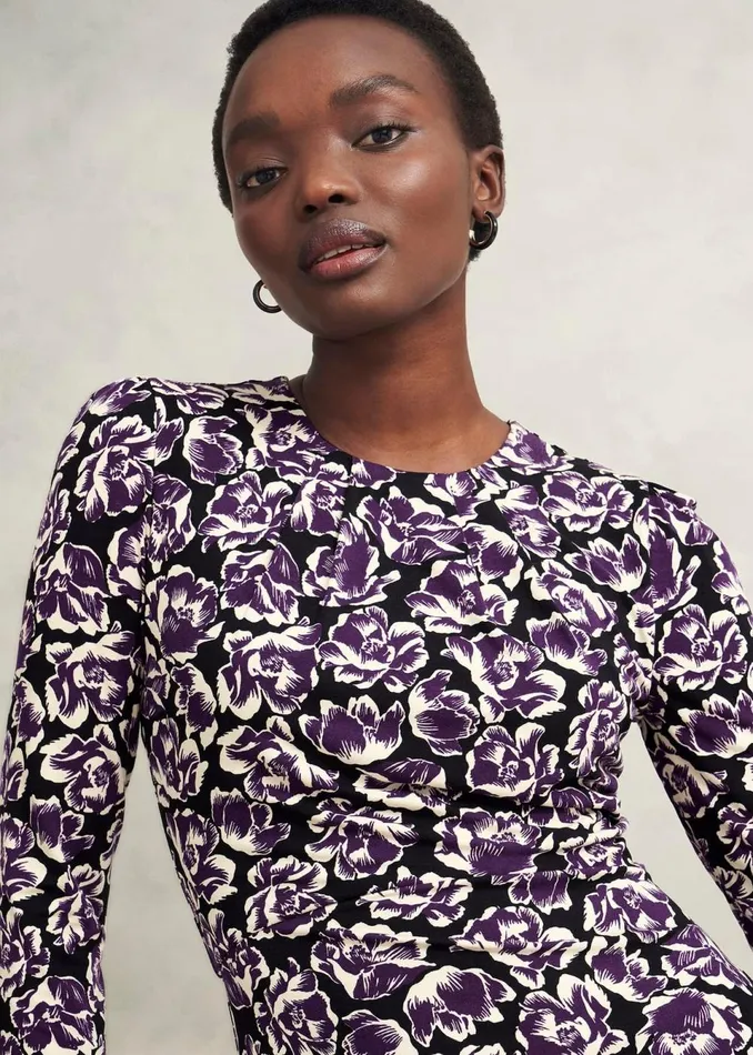 Women Dresses and Jumpsuits Hobbs Paige Jersey Dress Purple Multi