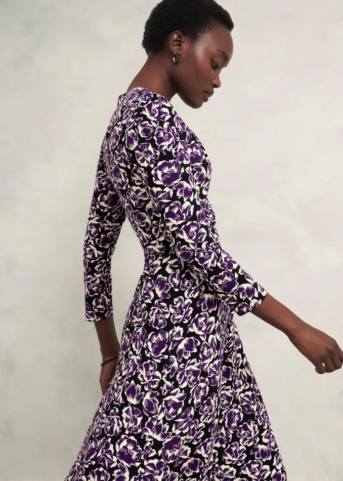 Women Dresses and Jumpsuits Hobbs Paige Jersey Dress Purple Multi