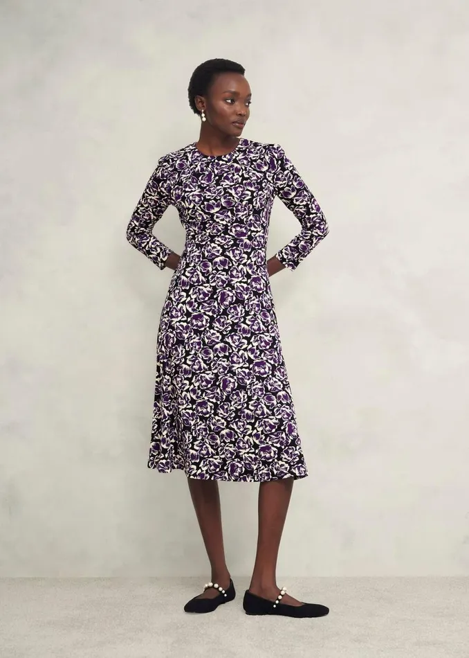 Women Dresses and Jumpsuits Hobbs Paige Jersey Dress Purple Multi