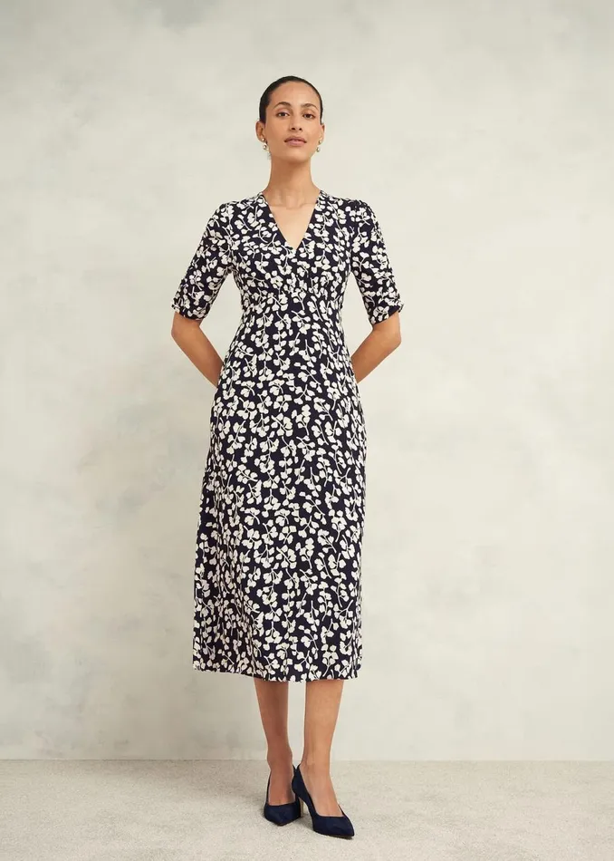Women Dresses and Jumpsuits Hobbs Petite Bonnie Dress Navy Cream