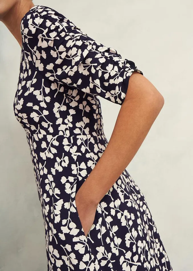 Women Dresses and Jumpsuits Hobbs Petite Bonnie Dress Navy Cream