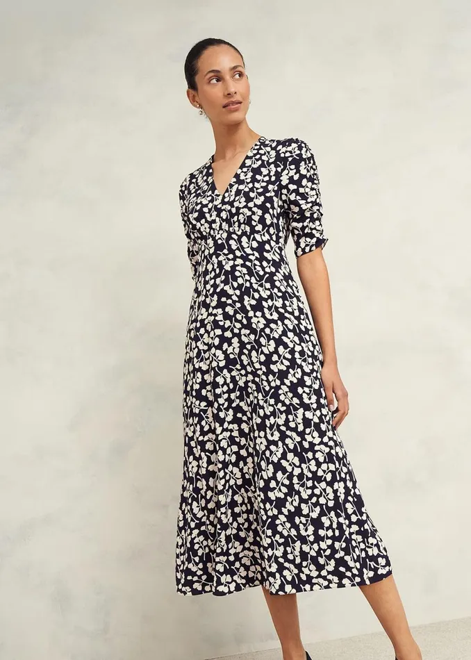 Women Dresses and Jumpsuits Hobbs Petite Bonnie Dress Navy Cream