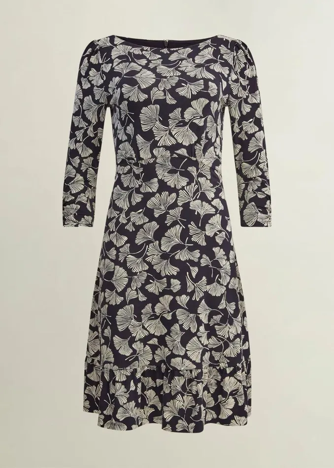 Women Dresses and Jumpsuits Hobbs Petite Ginny Jersey Dress Navy Cream