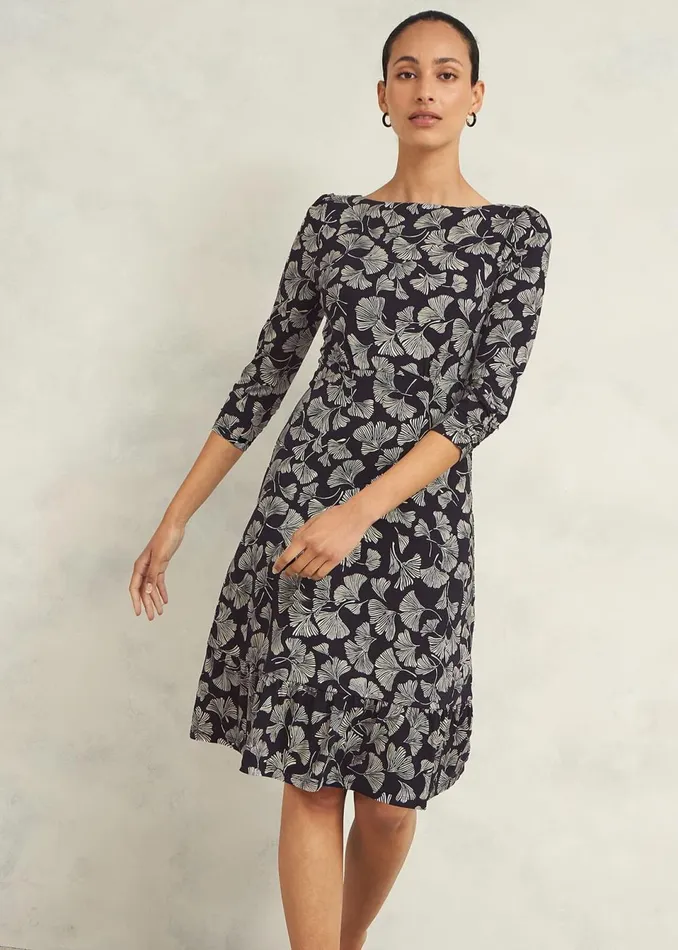 Women Dresses and Jumpsuits Hobbs Petite Ginny Jersey Dress Navy Cream