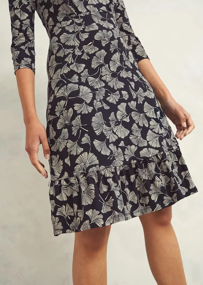 Women Dresses and Jumpsuits Hobbs Petite Ginny Jersey Dress Navy Cream