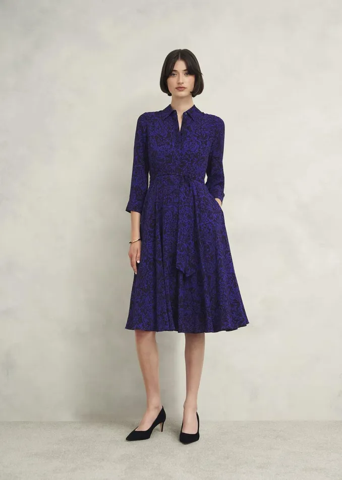 Women Dresses and Jumpsuits Hobbs Petite Lainey Dress Navy Blue