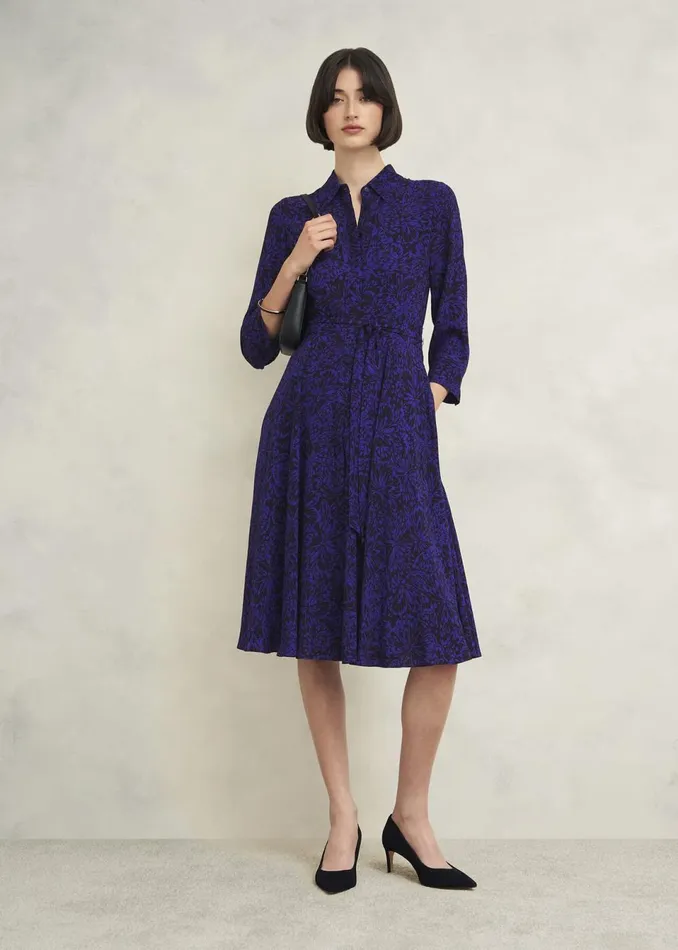 Women Dresses and Jumpsuits Hobbs Petite Lainey Dress Navy Blue