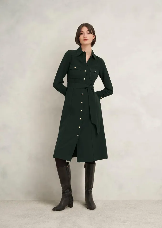 Women Dresses and Jumpsuits Hobbs Pricilla Shirt Dress Rich Green