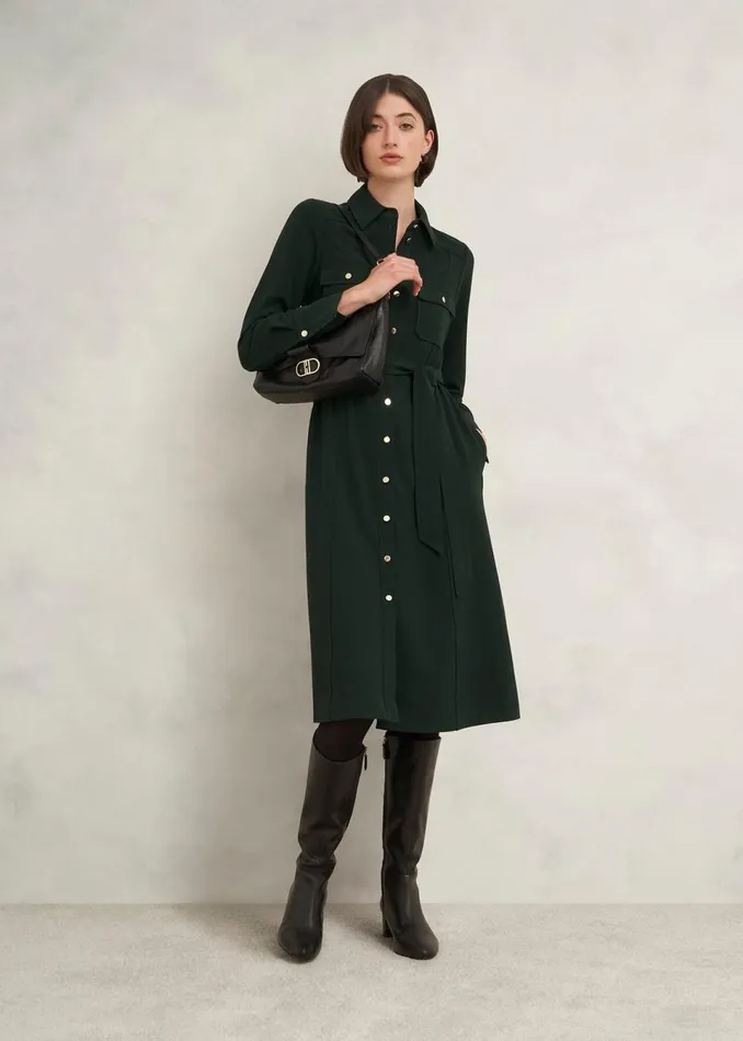 Women Dresses and Jumpsuits Hobbs Pricilla Shirt Dress Rich Green