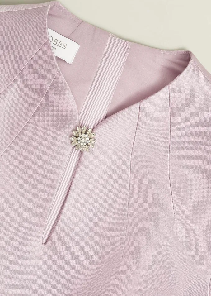 Women Dresses and Jumpsuits Hobbs Rhea Wool Silk Dress Soft Petal Pink