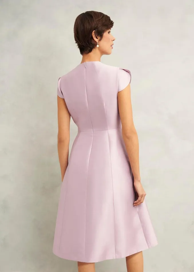 Women Dresses and Jumpsuits Hobbs Rhea Wool Silk Dress Soft Petal Pink