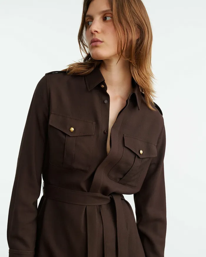 Women Dresses and Skirts Nili Lotan MARCIA DRESS Dark Brown