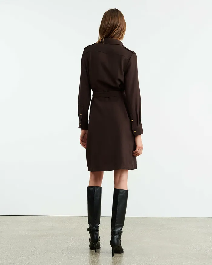 Women Dresses and Skirts Nili Lotan MARCIA DRESS Dark Brown