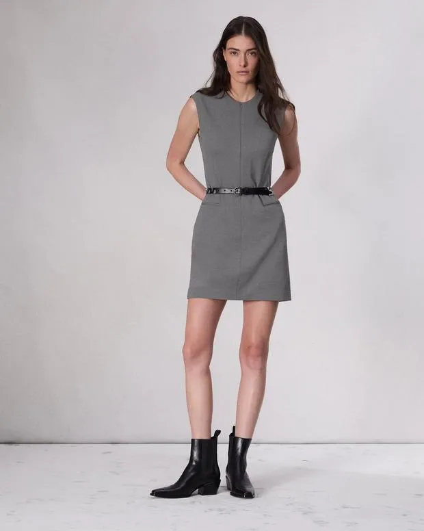 Women Dresses and Skirts Rag and Bone Tina Ponte Shift Dress Charcoal