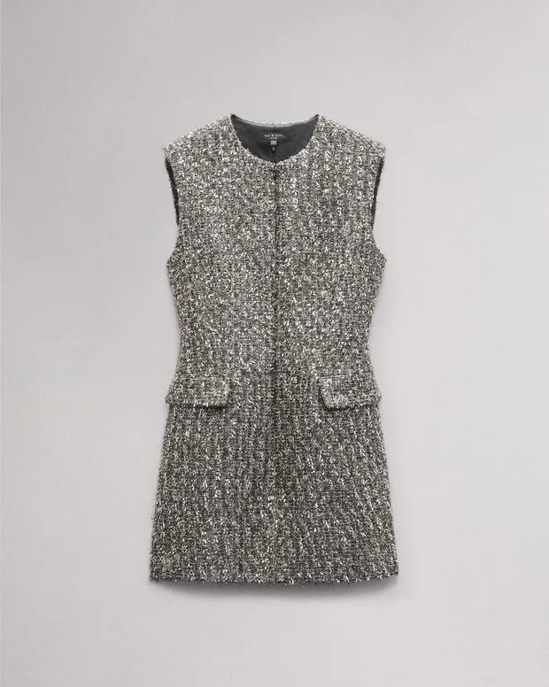 Women Dresses and Skirts Rag and Bone Tina WoolBlend Dress Silver Multi
