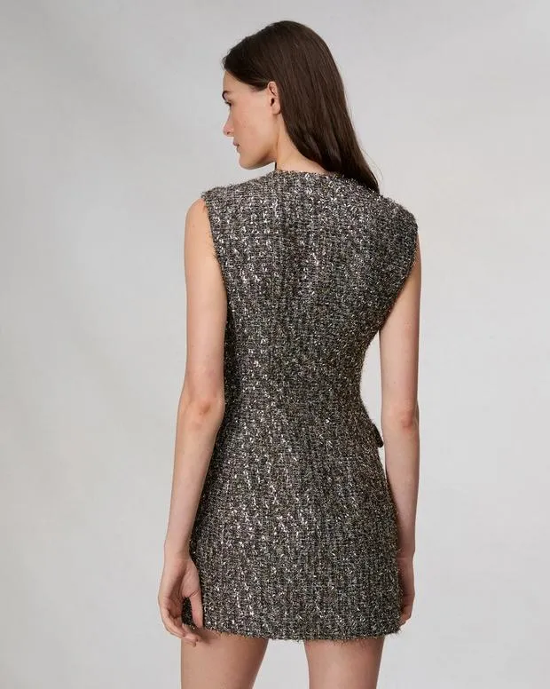 Women Dresses and Skirts Rag and Bone Tina WoolBlend Dress Silver Multi