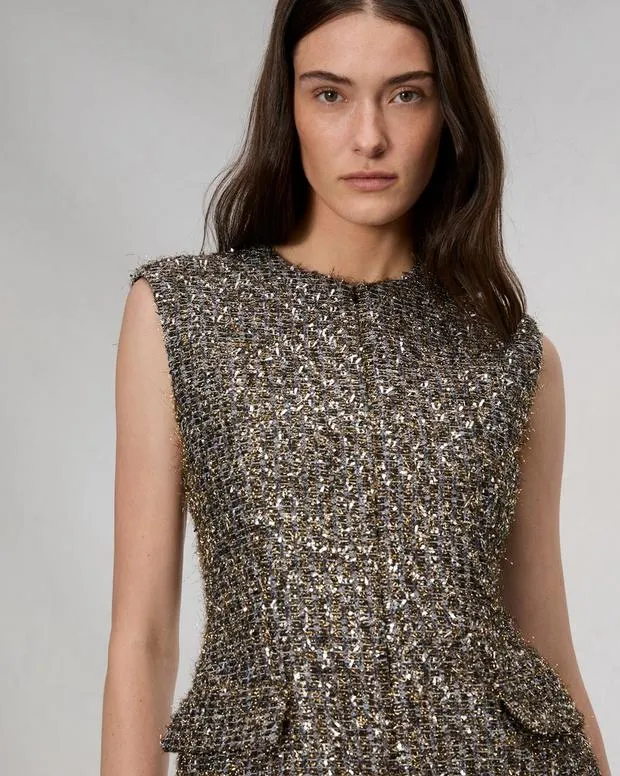 Women Dresses and Skirts Rag and Bone Tina WoolBlend Dress Silver Multi