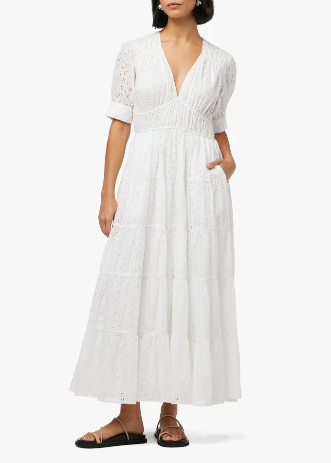 Women Dresses Jumpsuits Joe8217s Jeans THE ILLANA BRODERIE DRESS Optic White