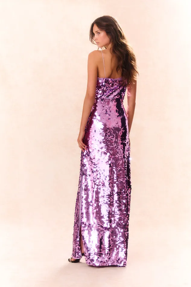 Women Dresses LoveShackFancy Anora Sequin Gown Bright Orchid