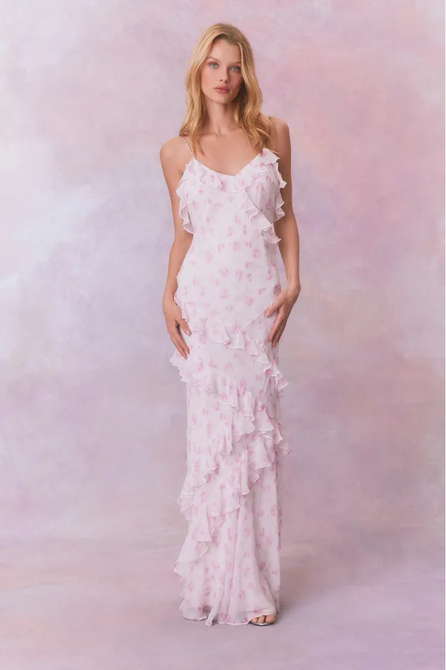 Women Dresses LoveShackFancy Rialto Fragrance Print Maxi Dress Sterling Dusk