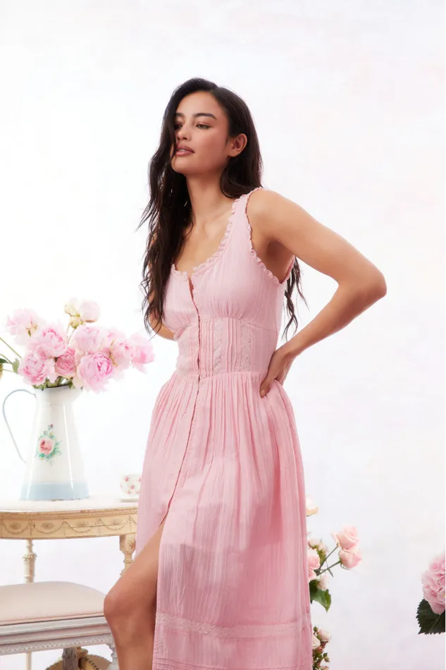 Women Dresses LoveShackFancy Santelle Cotton Maxi Dress Cherry Pink